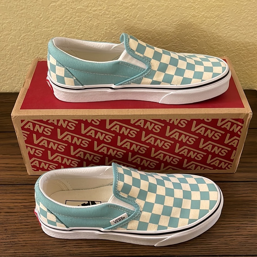 Vans - Aqua Haze Classic Checkerboard Slip on